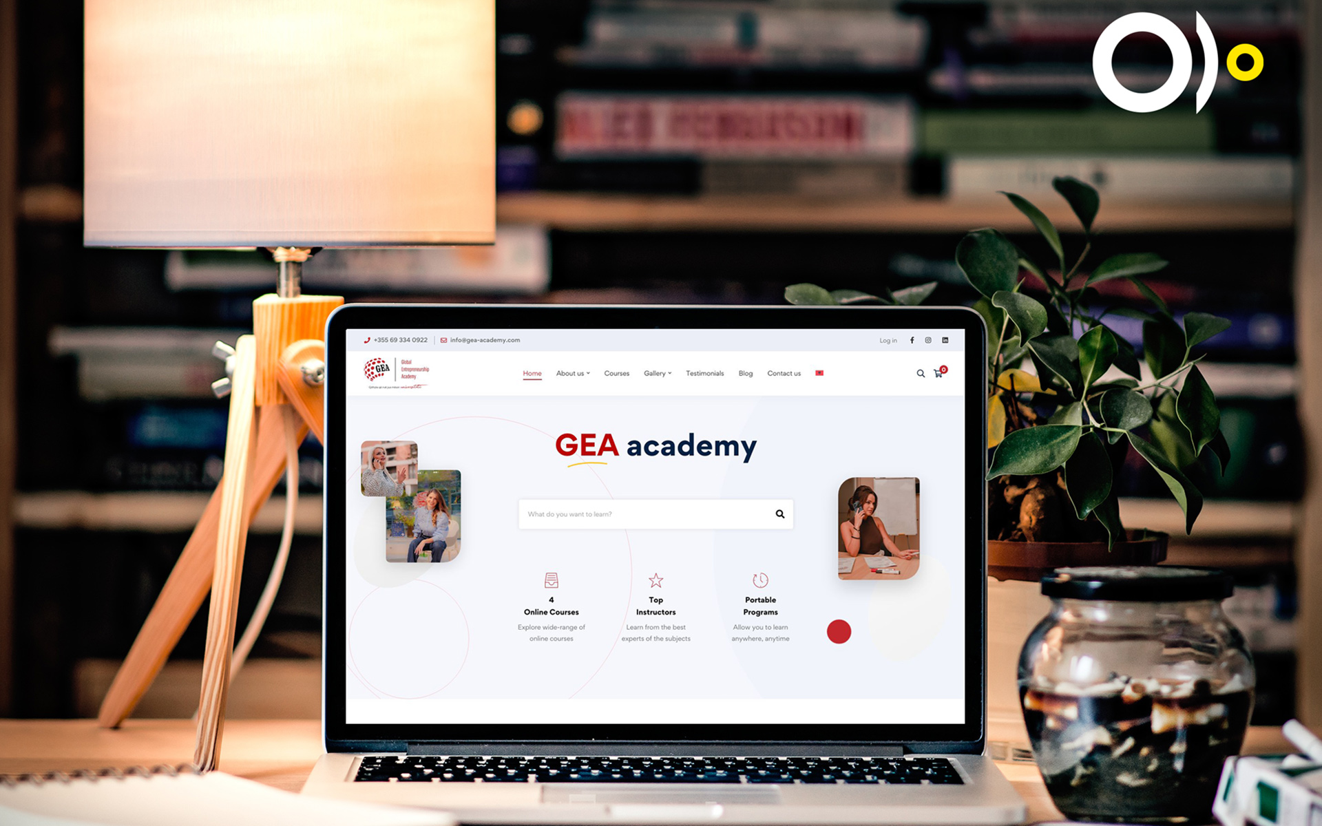 The GEA Academy website, presenting entrepreneurship, management and real estate training programmes.
