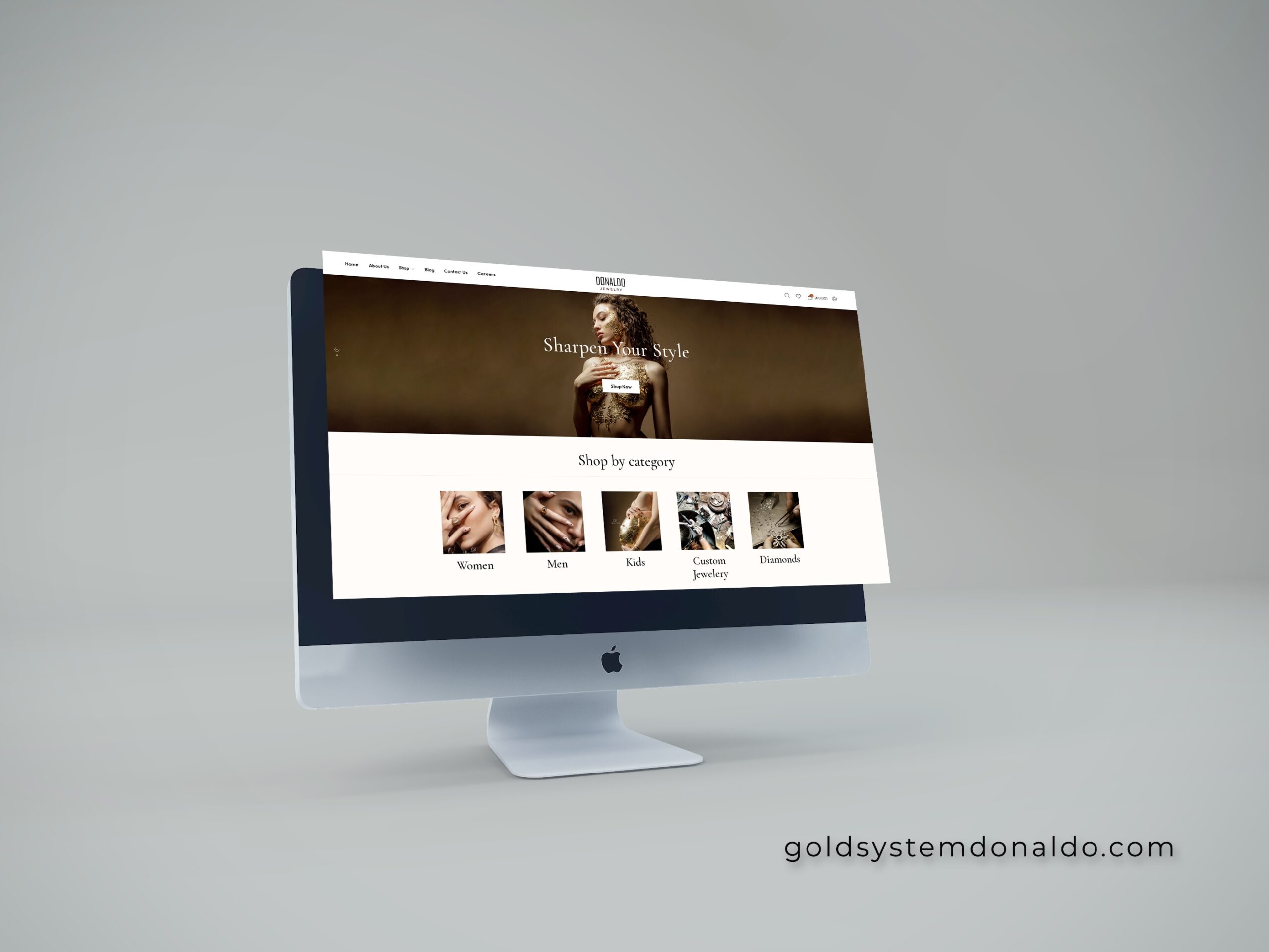 The Donaldo Jewelery website, presenting the jeweller’s collections and in-store service.